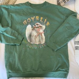Boys Lie, Good Bye Crewneck in Light Green, One Size